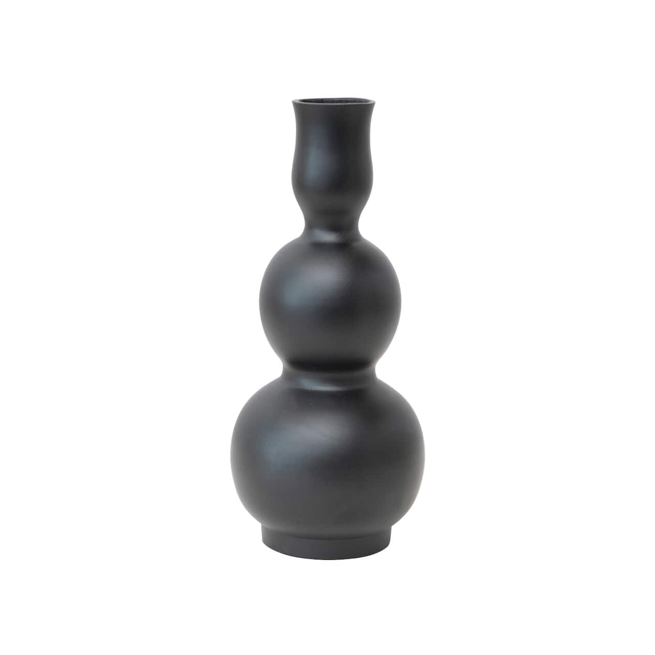 Hello Honey® 10" Matte Black Sculptural Aluminum Vase